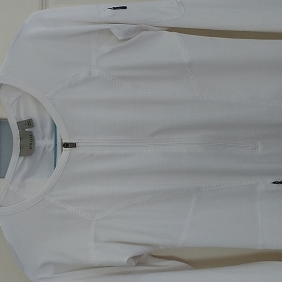 Athleta White Quarter Zip Athletic Yoga Top Jacket S - Picture 4 of 12